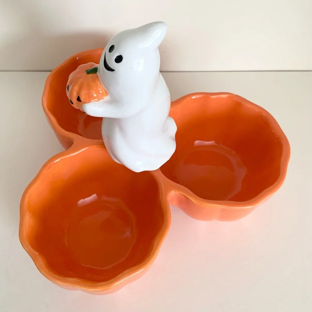 Vintage Halloween ghost ceramic dish